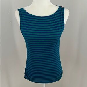 Kenar Green and Blue Striped Sleeveless Knit Top sz S